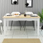 Hanah Home Milan 896 Mesa de Comedor Blanco y Roble